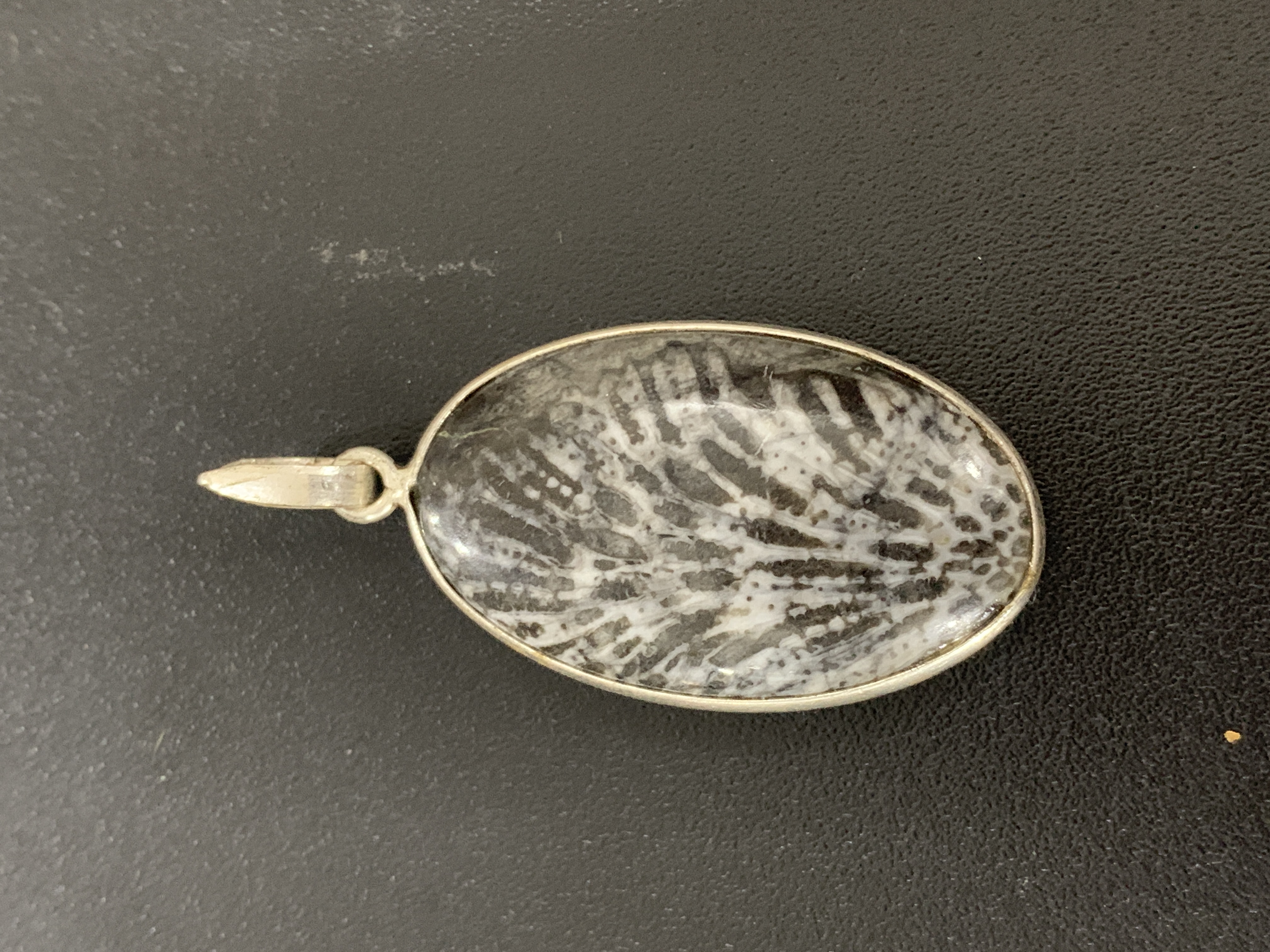 Fossil Jasper Silver Pendant 