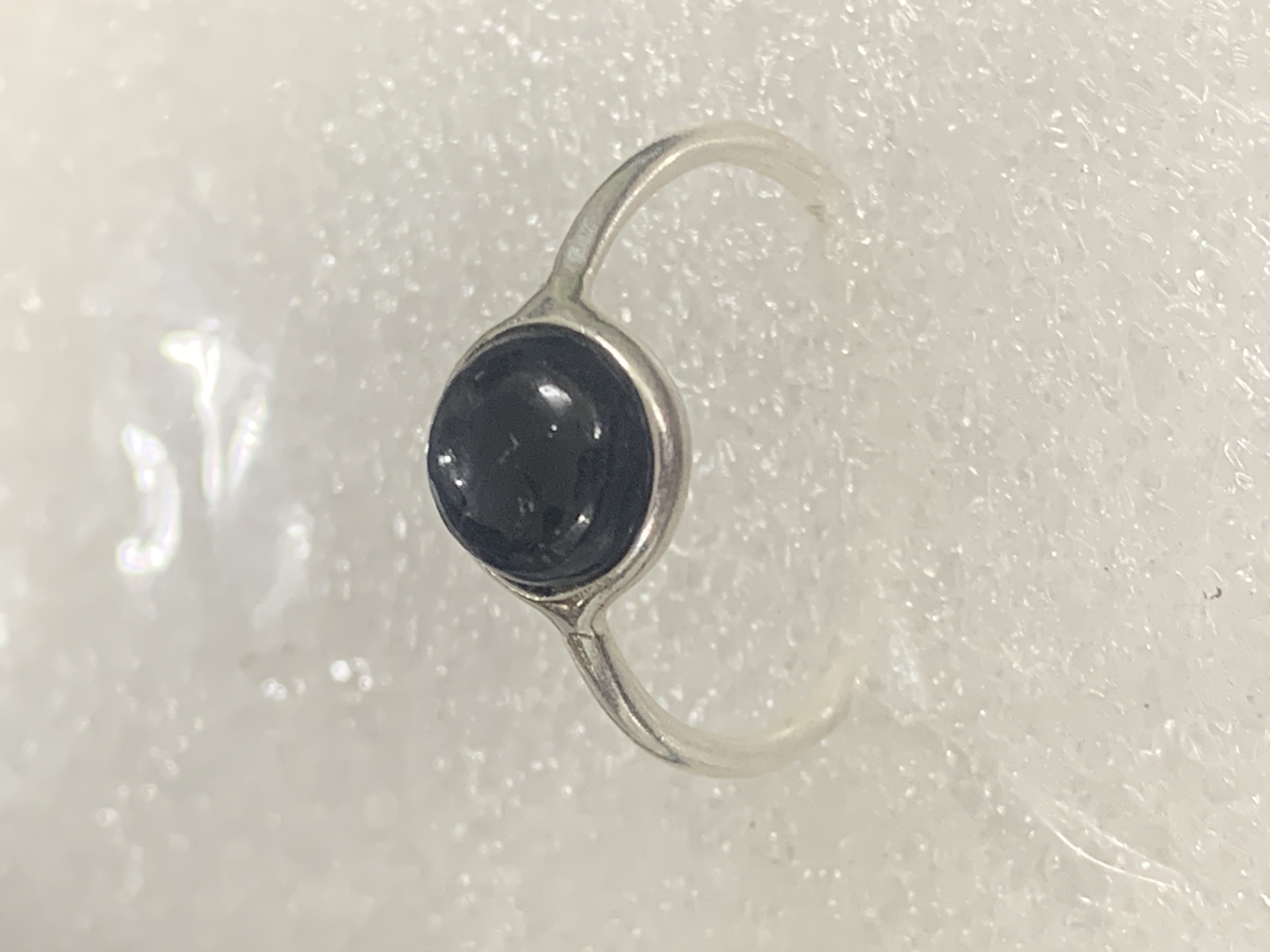 Black Tourmaline Silver Ring 