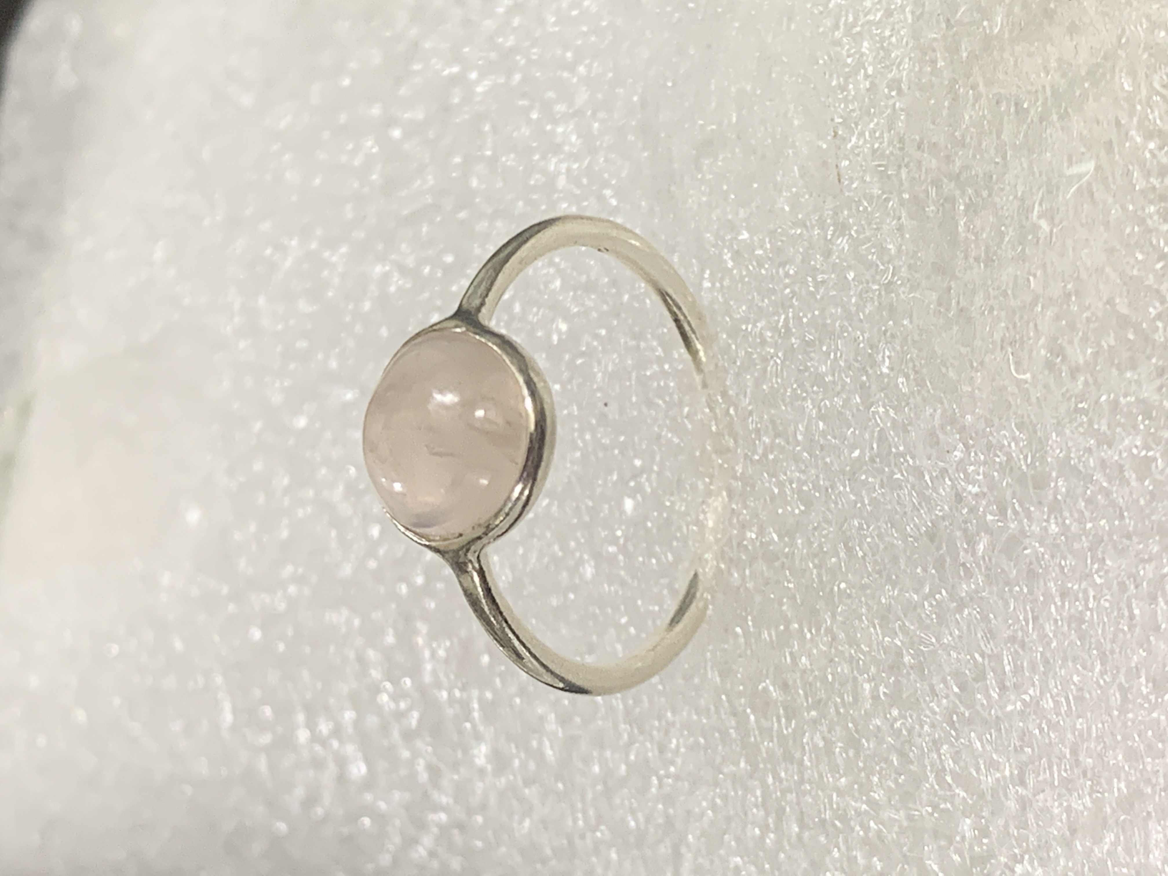 Rose Quartz Silver Ring 